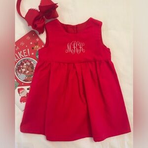 Monogrammed “MKK” Red Pleated Dress Size 12-18 M